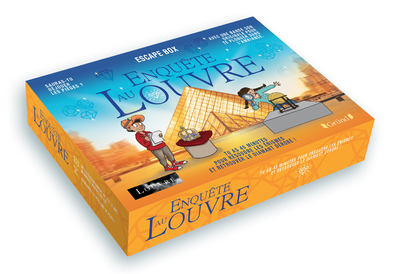 Escape box - Enquête au Louvre  Escape game enfant de 2 à 5 joueurs avec 40 cartes, 1 livret, 1 poster et 1 bande-son   À partir de 8 ans