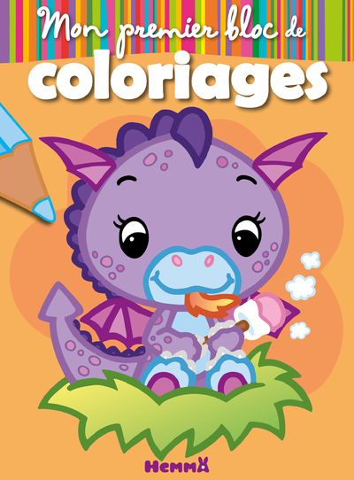 Mon premier bloc de coloriages - Dragon - Bloc de coloriages aux contours épais et colorés - Dès 3 ans