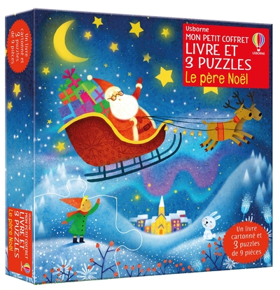 Le père Noël - Mon petit coffret Livre et 3 puzzles